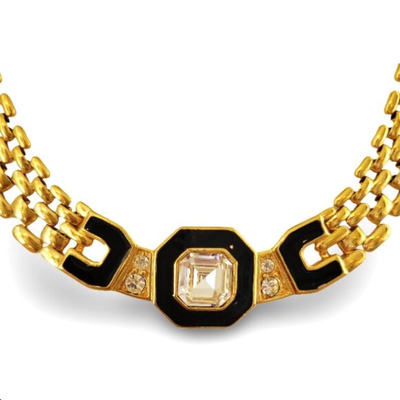 Vintage TRIFARI Art Deco Revival Necklace & Earrings Set - Picture 7 of 9